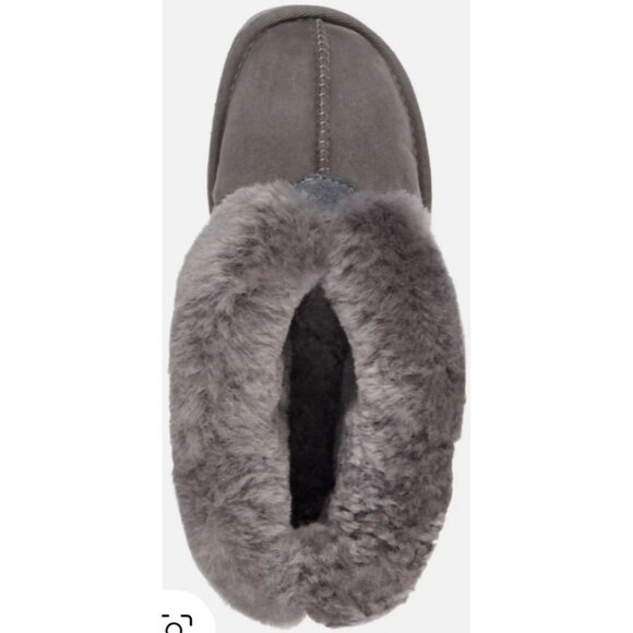EMU Australia Sheepskin Fold-Cuff Ankle Boot Slippers Grey Suede Shearling 7 New - Picture 3 of 16
